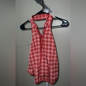 Red Plaid Halter Top